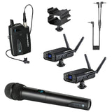 Audio-Technica System 10 Digital Wireless Camera Mount Dual Microphone System with Dual Mount Camera Shoe (1 Lavalier 1 Handheld) Audio-Technica System 10 - Digital Wireless Camera-Mount System with Lavalier Mic - ATW-1701/L set - The Camera Box