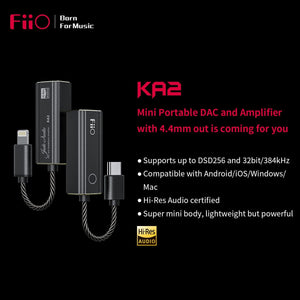 FiiO KA2 TC Headphone Amps High Resolution Lossless Sound (USB Type C)