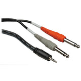 Hosa CMP-159 3.5mm TRS to Dual 1/4" TS Stereo Breakout Y Cable, 10 Feet - The Camera Box