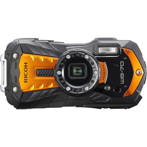 Ricoh WG-70 Waterproof 16MP Digital Camera, 2.7" LCD with Optio Floating Wrist Strap and Chest Harness (Orange)