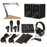 Mackie Performer Bundle with CR3-X Speakers, Two (2) EM-89D Dynamic Microphones, MC-100 Headphones, and Boom Arm