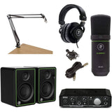 Mackie Onyx Series Artist 1-2 Audio Interface, CR3-X 3" Multimedia Monitors (Pair), EM-91C Microphone, Over-Ear Headphones, Boom Arm Mic Stand