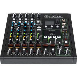 Mackie Onyx8 8-Channel Premium Analog Mixer British Style Perkins 3-Band EQ with Multitrack USB
