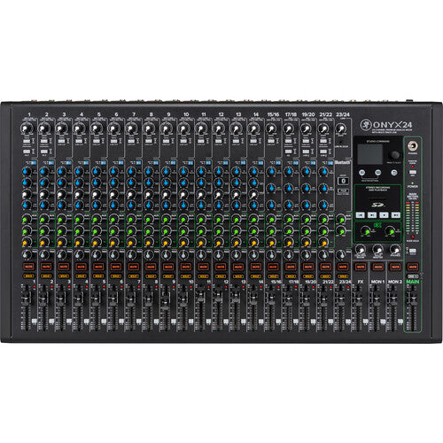 Mackie Onyx24 24-Channel Premium Analog Mixer British Style Perkins 3-Band EQ with Multitrack USB