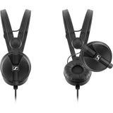 Sennheiser HD 25 PLUS On-ear closed back Monitor DJ Headphones with SLAPPA SL-HP-99 HardBody Ballistic Nylon PRO Headphone Case