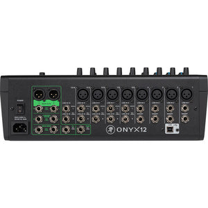Mackie Onyx12 12-Channel Premium Analog Mixer British Style Perkins 3-Band EQ with Multitrack USB