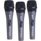 Sennheiser e835-S  Handheld Dynamic Cardioid Live Vocal Microphone with On/Off Switch - 3 Pack