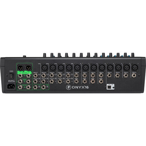 Mackie Onyx16 16-Channel Premium Analog Mixer British Style Perkins 3-Band EQ with Multitrack USB