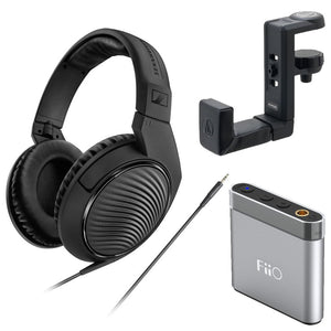 Sennheiser HD 200 Professional Monitoring Headphone +  FiiO A1 Portable Headphone Amp + Audio-Technica AT-HPH300 Headphone Hanger