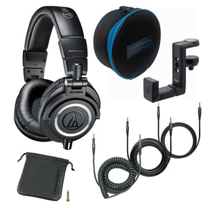 Audio-Technica ATH-M50x Monitor Headphones - Black (with Soft Case and Hanger)