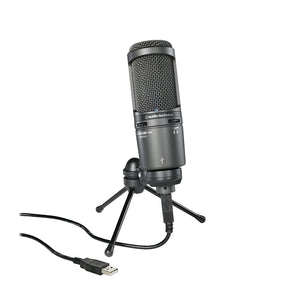 Audio-Technica AT2020USB+ Cardioid Condenser USB Microphone + AT8458 Shock Mount - The Camera Box