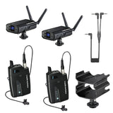Audio-Technica System 10 Digital Wireless Camera Mount Dual Microphone System with Dual Mount Camera Shoe (2x Lavalier Mics)