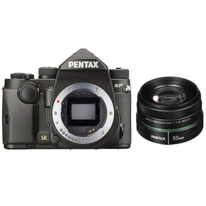Pentax KP 24.32 Ultra-Compact Weatherproof DSLR Camera with 3" LCD (Black) with Pentax smc DA 50mm f/1.8 Lens