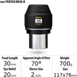 Pentax XW40-R 40mm Wide-Angle Telescope Eyepiece (2")