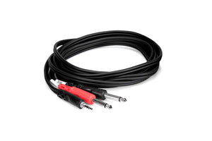 Hosa CMP-153 3.5 mm TRS Male to Dual 1/4" TS Male Stereo Breakout Cable, 3 Feet - The Camera Box