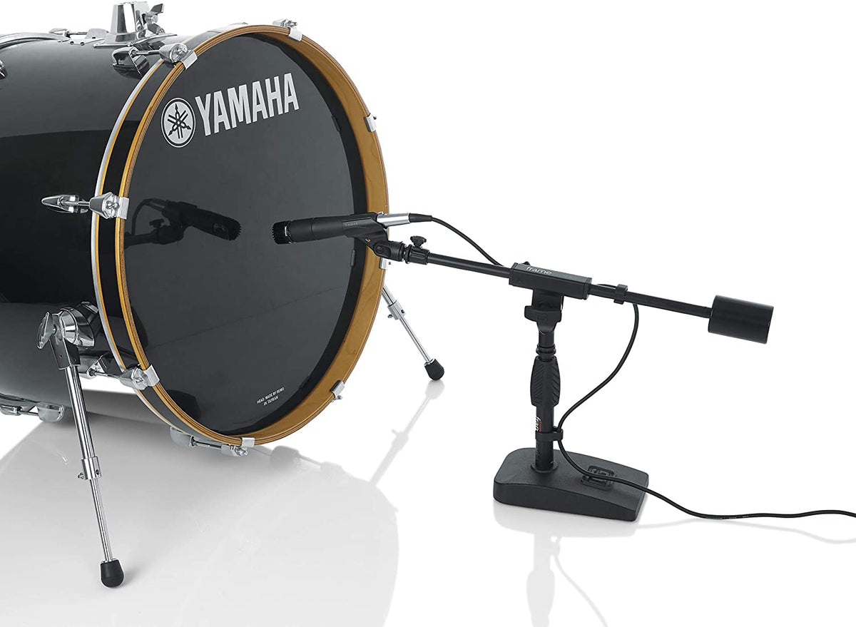 Gator Frameworks Short Weighted Base Microphone Stand with Telescopic Boom Arm and 2.5 Lbs Counter Weight (GFW-MIC-0822)