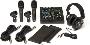 Mackie Performer Bundle with ProFX6v3 USB 6 Channel mixer, 2 EM-89D dynamic microphones and MC-100 headphones
