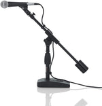 Gator Frameworks Short Weighted Base Microphone Stand with Telescopic Boom Arm and 2.5 Lbs Counter Weight (GFW-MIC-0822)
