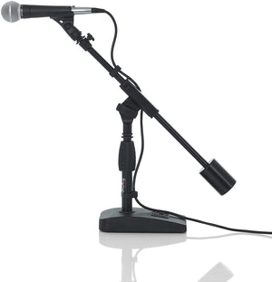 Gator Frameworks Short Weighted Base Microphone Stand with Telescopic Boom Arm and 2.5 Lbs Counter Weight (GFW-MIC-0822)