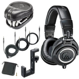 Audio-Technica ATH-M50x Monitor Headphones - Black (with Slappa Hard Case and Hanger)