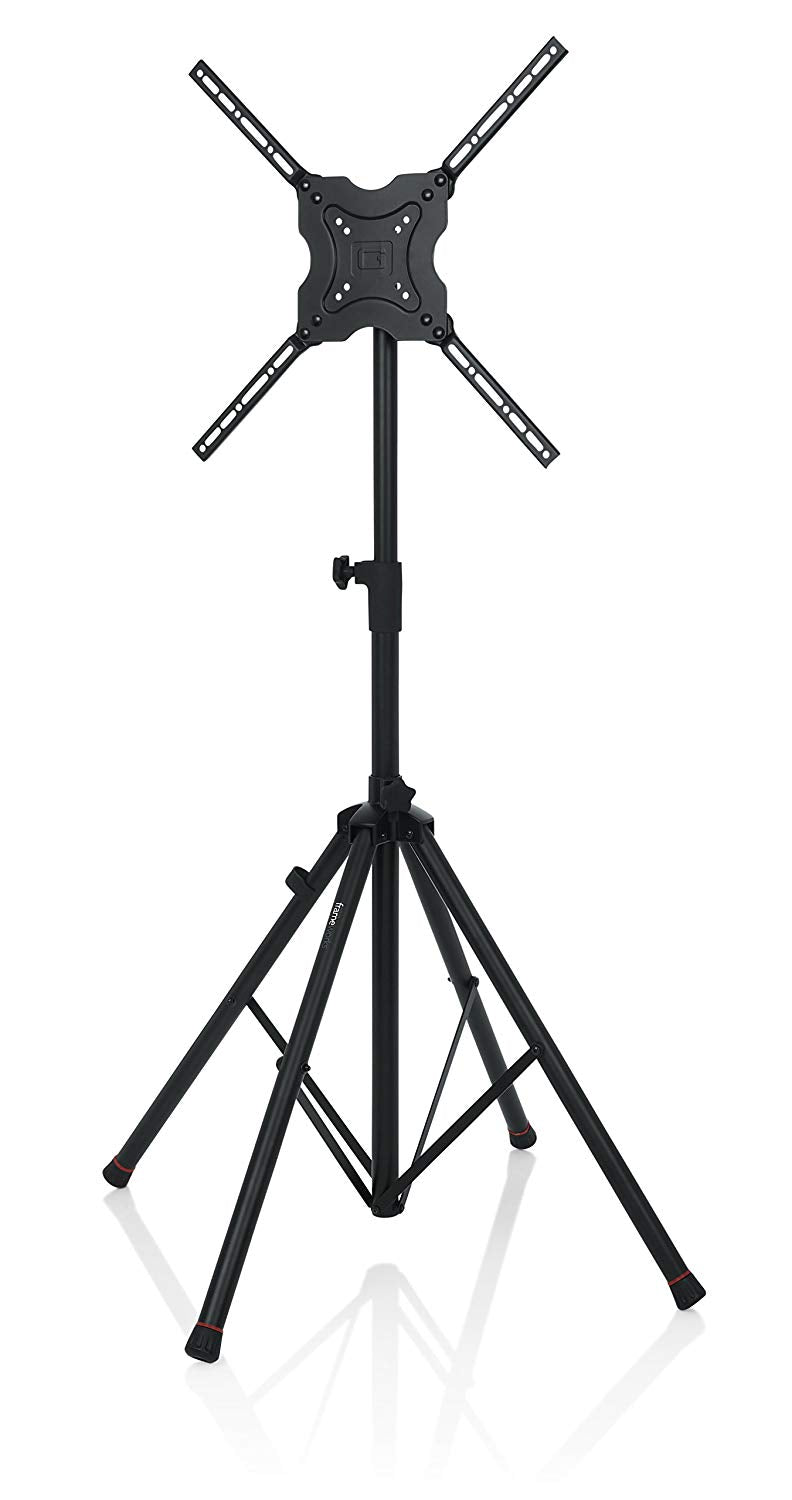 Gator Frameworks Deluxe Adjustable Quadpod LCD/LED TV Monitor Stand with Lift Piston; Fits Screens up to 65" (GFW-AV-LCD-25) - The Camera Box