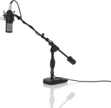 Gator Frameworks Short Weighted Base Microphone Stand with Telescopic Boom Arm and 2.5 Lbs Counter Weight (GFW-MIC-0822)