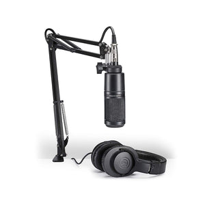 Audio-Technica/Mackie Professional Home Studio Starter Kit - AT2020 Microphone, M20x Monitor Headphones with Mackie CR3-X Moniter Speakers and Mackie Onyx Artist Interface