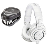 Audio-Technica ATH-M50x Sound-Isolating Monitor Headphones (White) with SL-HP-07 Full Sized HardBody PRO Headphone Case - The Camera Box