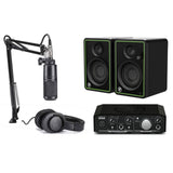 Audio-Technica/Mackie Professional Home Studio Starter Kit - AT2020 Microphone, M20x Monitor Headphones with Mackie CR3-X Moniter Speakers and Mackie Onyx Artist Interface