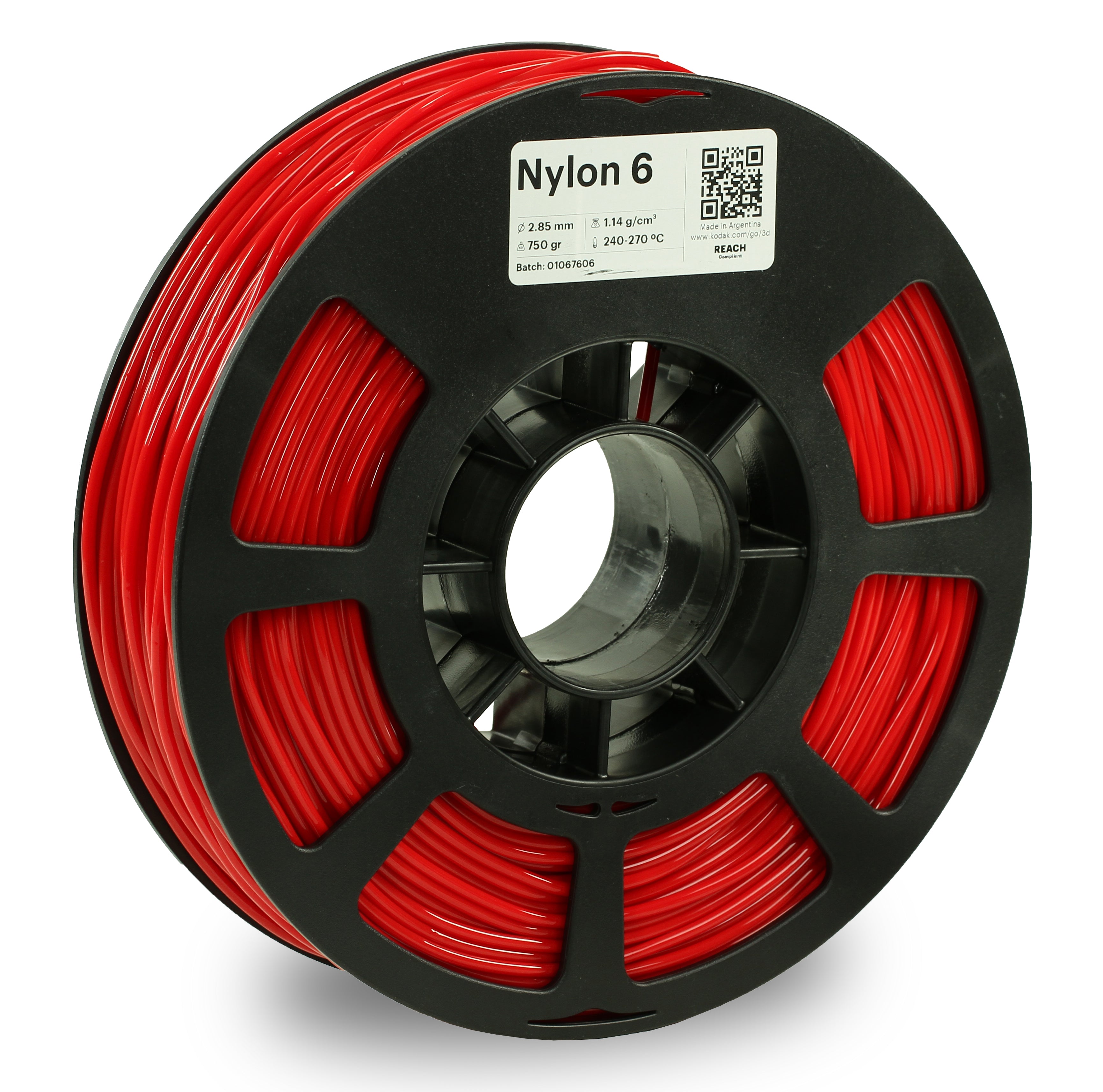 Kodak 3D Printing Nylon 6 Filament 2.85mm, 750g, (Red)